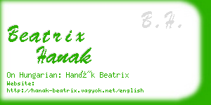 beatrix hanak business card